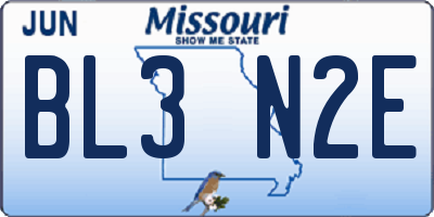 MO license plate BL3N2E