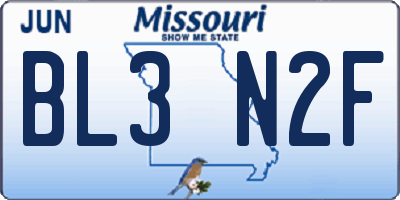 MO license plate BL3N2F
