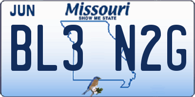 MO license plate BL3N2G