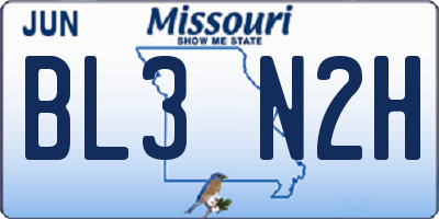 MO license plate BL3N2H