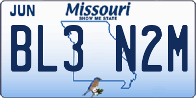 MO license plate BL3N2M