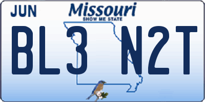 MO license plate BL3N2T