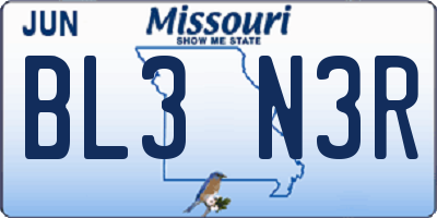 MO license plate BL3N3R