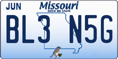 MO license plate BL3N5G