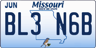 MO license plate BL3N6B