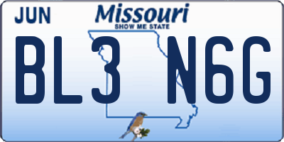 MO license plate BL3N6G