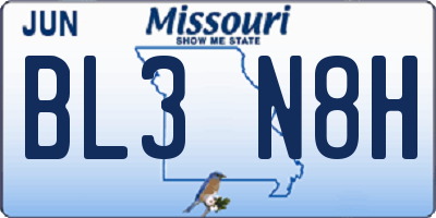 MO license plate BL3N8H
