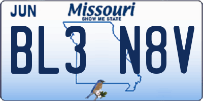 MO license plate BL3N8V