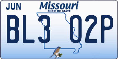 MO license plate BL3O2P