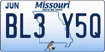MO license plate BL3Y5Q