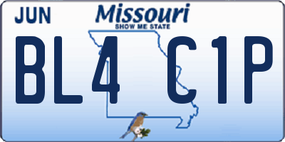 MO license plate BL4C1P