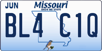 MO license plate BL4C1Q