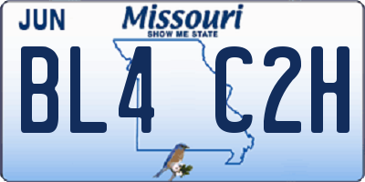 MO license plate BL4C2H