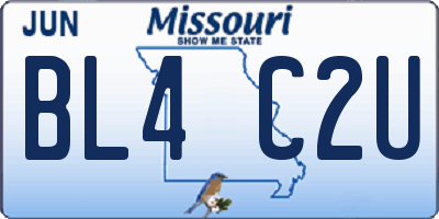 MO license plate BL4C2U