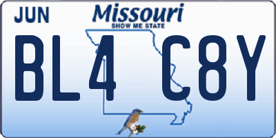 MO license plate BL4C8Y