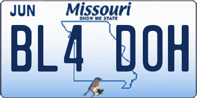 MO license plate BL4D0H