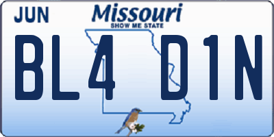 MO license plate BL4D1N