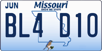 MO license plate BL4D1O