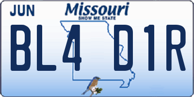 MO license plate BL4D1R