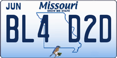 MO license plate BL4D2D