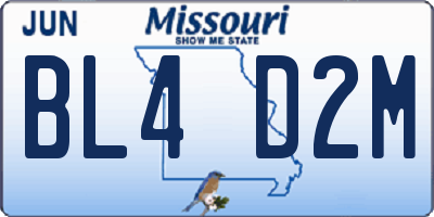 MO license plate BL4D2M
