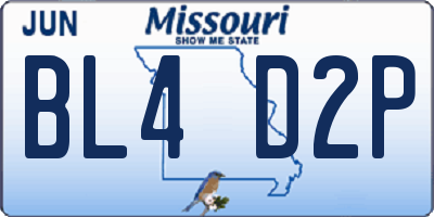MO license plate BL4D2P