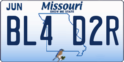 MO license plate BL4D2R
