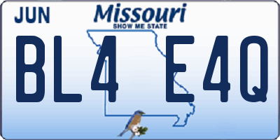 MO license plate BL4E4Q