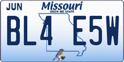 MO license plate BL4E5W