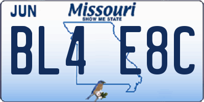MO license plate BL4E8C