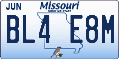 MO license plate BL4E8M