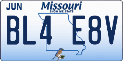 MO license plate BL4E8V