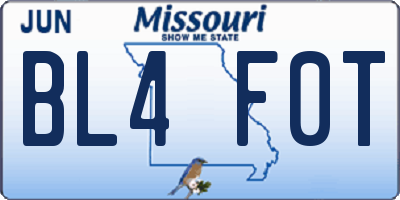 MO license plate BL4F0T