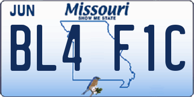 MO license plate BL4F1C
