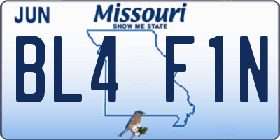 MO license plate BL4F1N