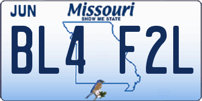 MO license plate BL4F2L