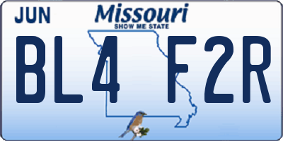 MO license plate BL4F2R