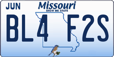 MO license plate BL4F2S