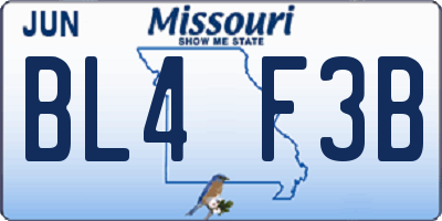 MO license plate BL4F3B