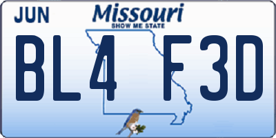 MO license plate BL4F3D