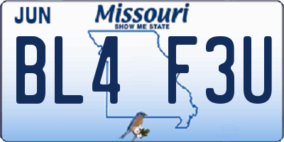 MO license plate BL4F3U