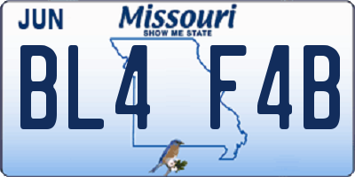 MO license plate BL4F4B