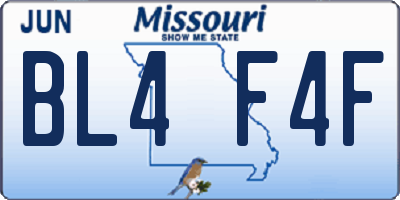 MO license plate BL4F4F