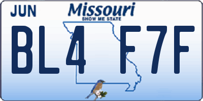 MO license plate BL4F7F