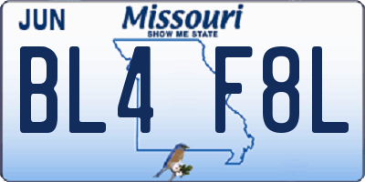 MO license plate BL4F8L