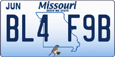 MO license plate BL4F9B