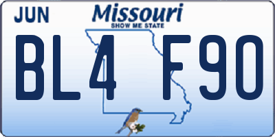 MO license plate BL4F9O