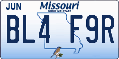 MO license plate BL4F9R