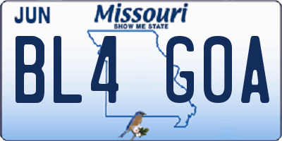 MO license plate BL4G0A