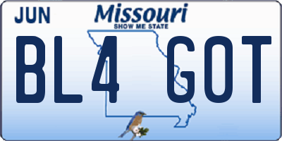 MO license plate BL4G0T